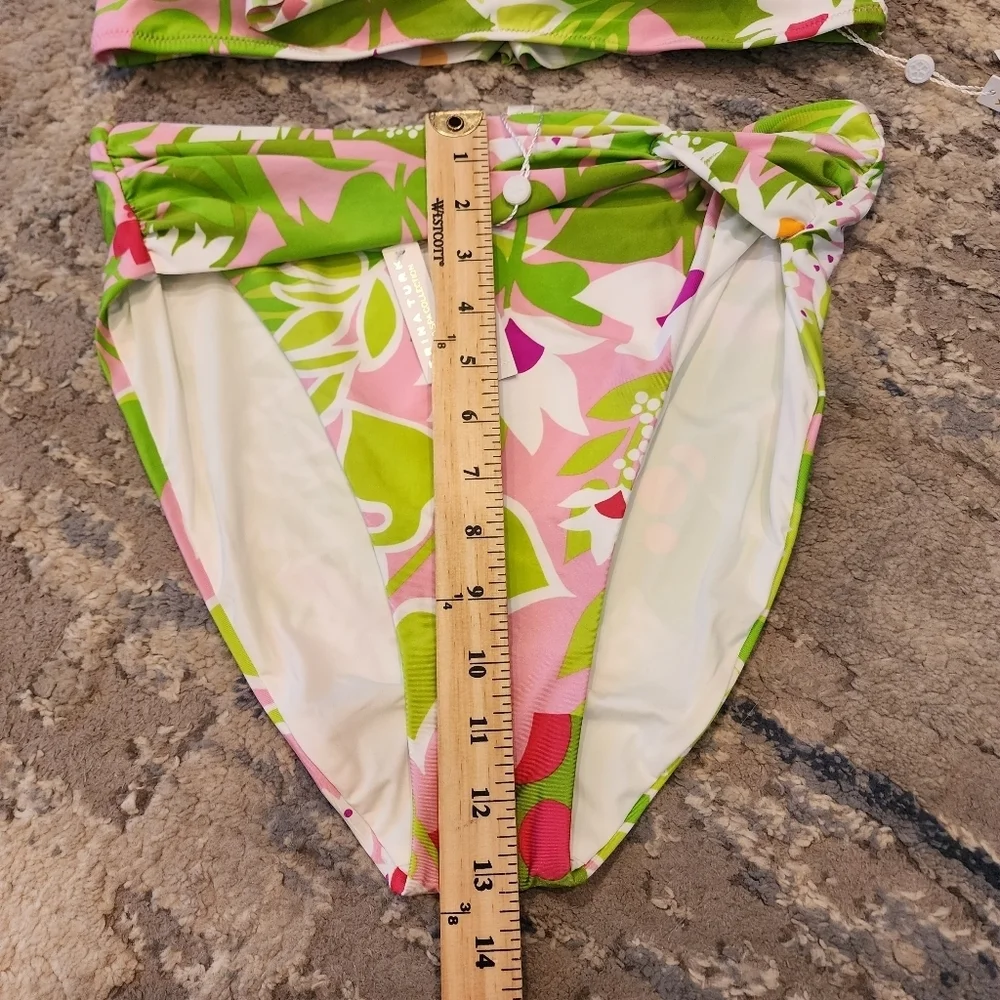 NWT Trina‎ Turk Bikini Set La Palma Highwaist Bottoms Off Shoulder Top Size 12